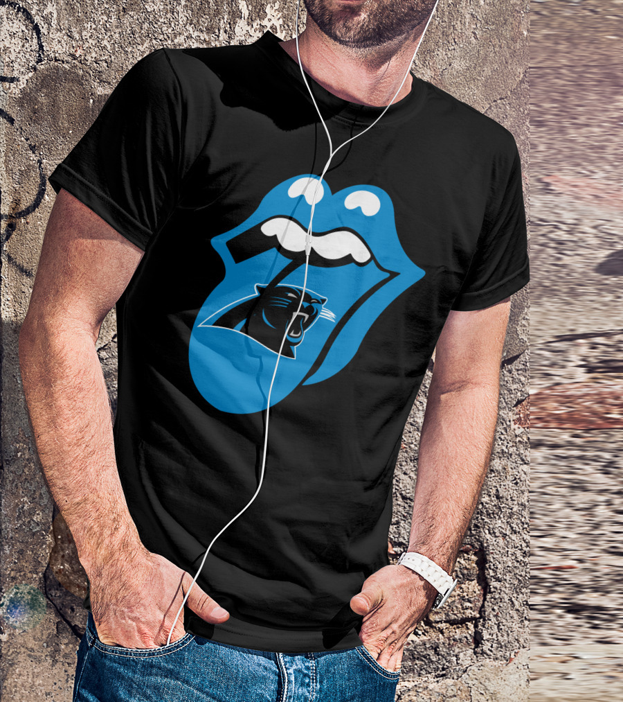 Carolina Panthers Blue Tongue Logo Fusion T-Shirt