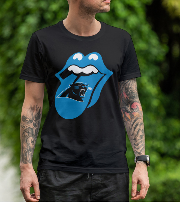 Carolina Panthers Blue Tongue Logo Fusion T-Shirt