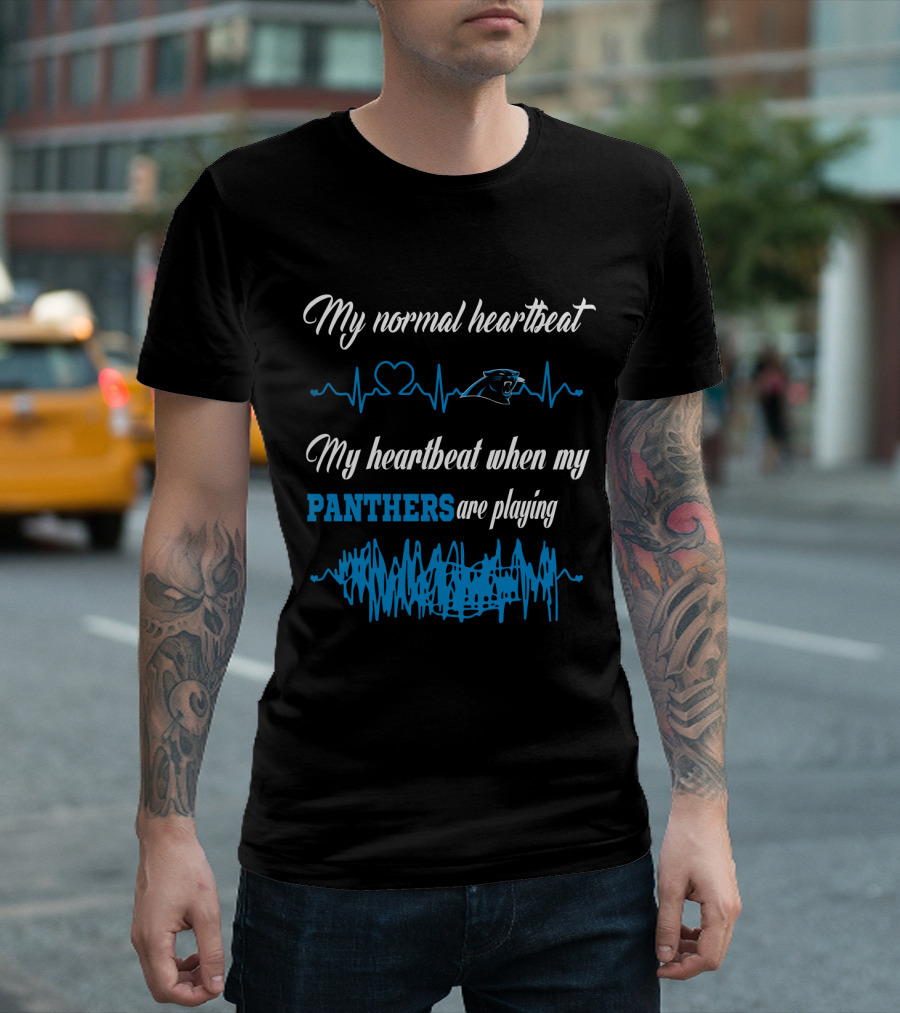 My Normal Heartbeat My Heartbeat When My Panthers Are Playing T-Shirt