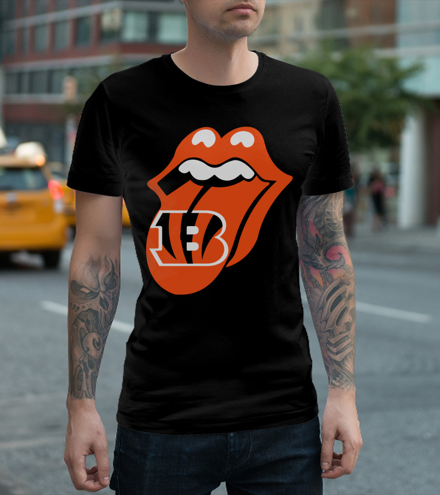 Cincinnati Bengals Iconic Tongue Logo Fusion T-Shirt