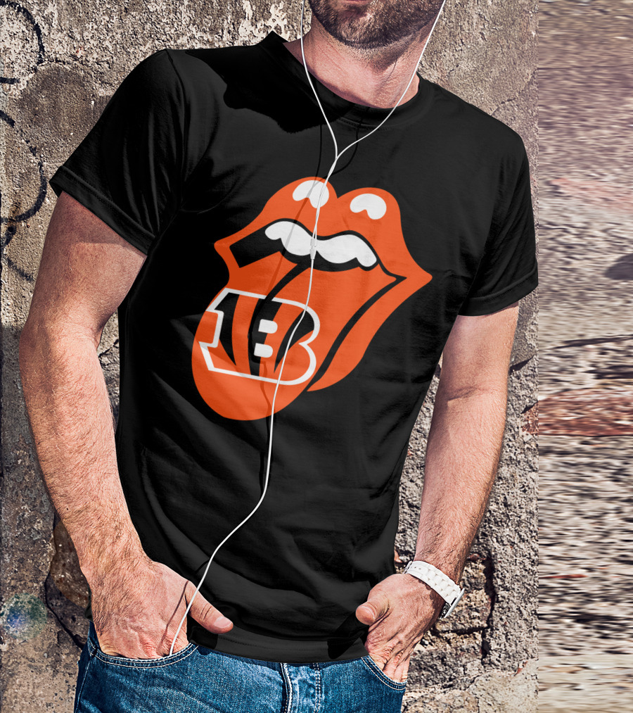Cincinnati Bengals Iconic Tongue Logo Fusion T-Shirt