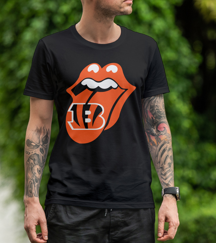 Cincinnati Bengals Iconic Tongue Logo Fusion T-Shirt