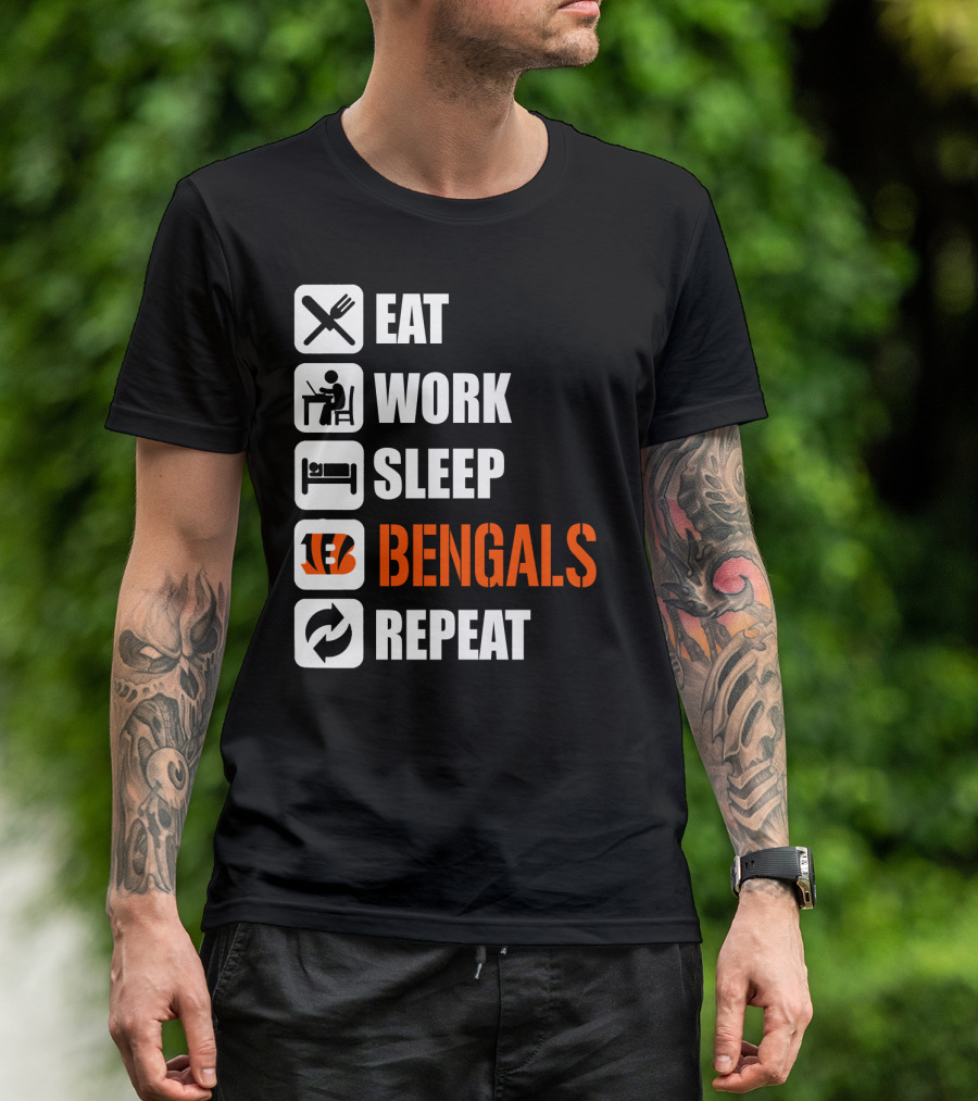 Eat Work Sleep Bengals Repeat T-Shirt