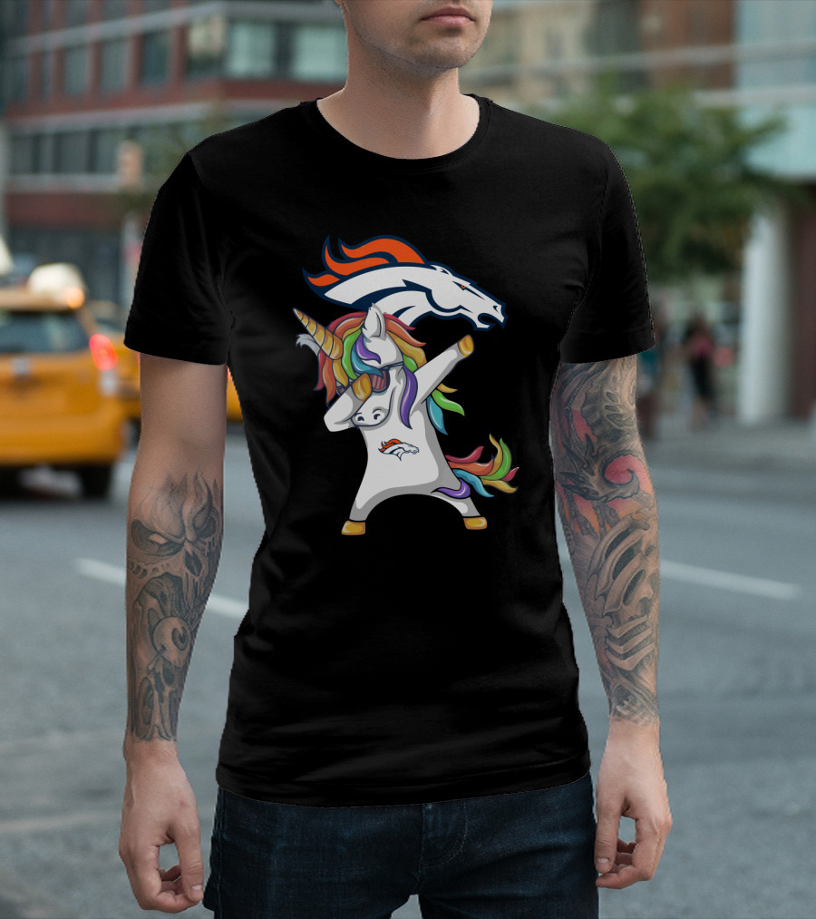 Denver Broncos Dabbing Unicorn With Team T-Shirt