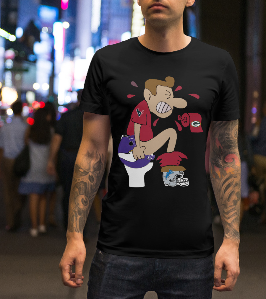 Houston Texans Cartoon Rivalry Nfl T-Shirt