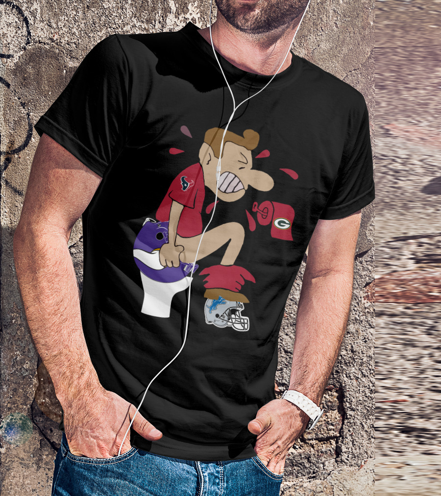 Houston Texans Cartoon Rivalry Nfl T-Shirt
