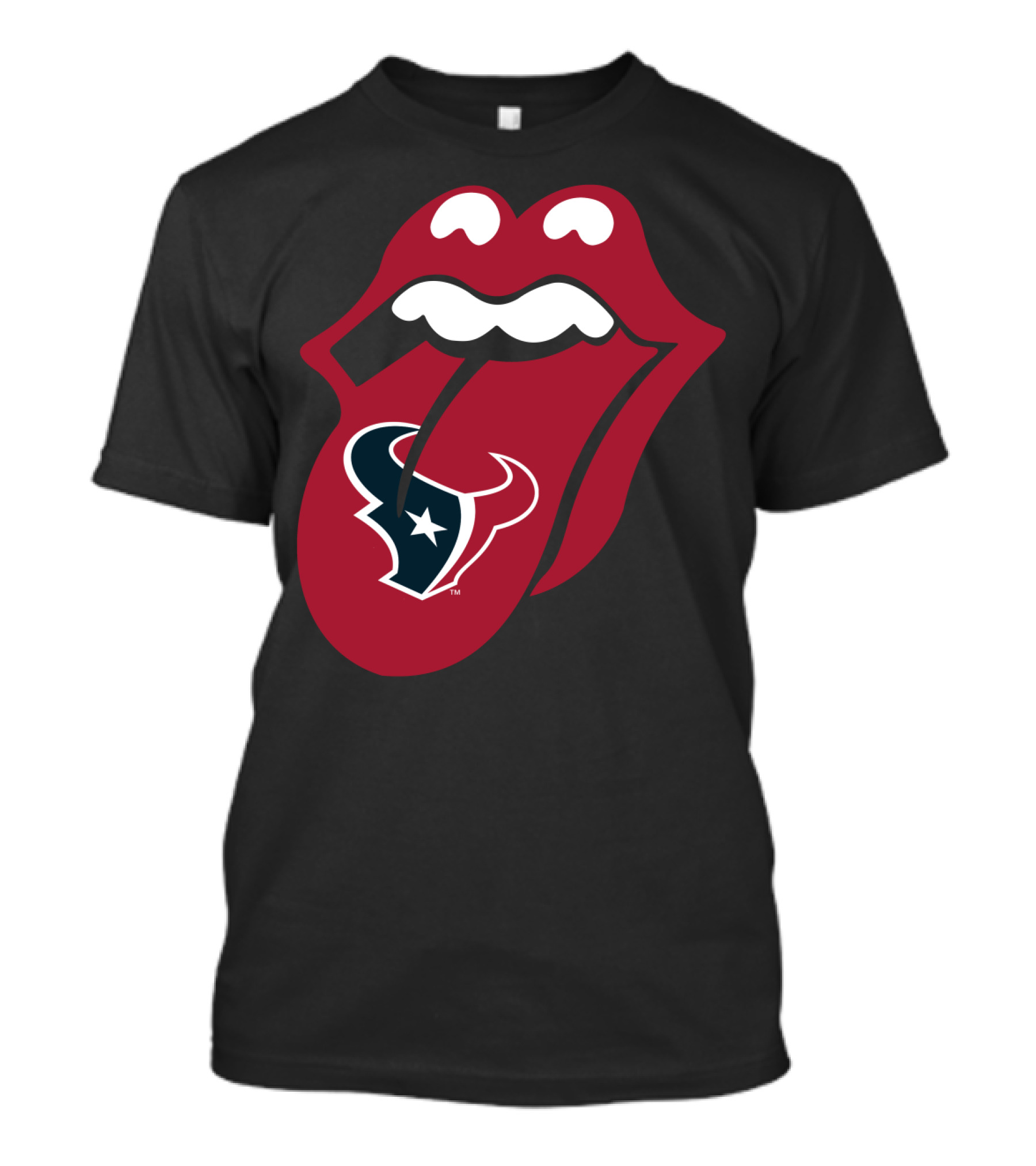 Houston Texans Rolling Stones Tongue Logo Collaboration T-Shirt