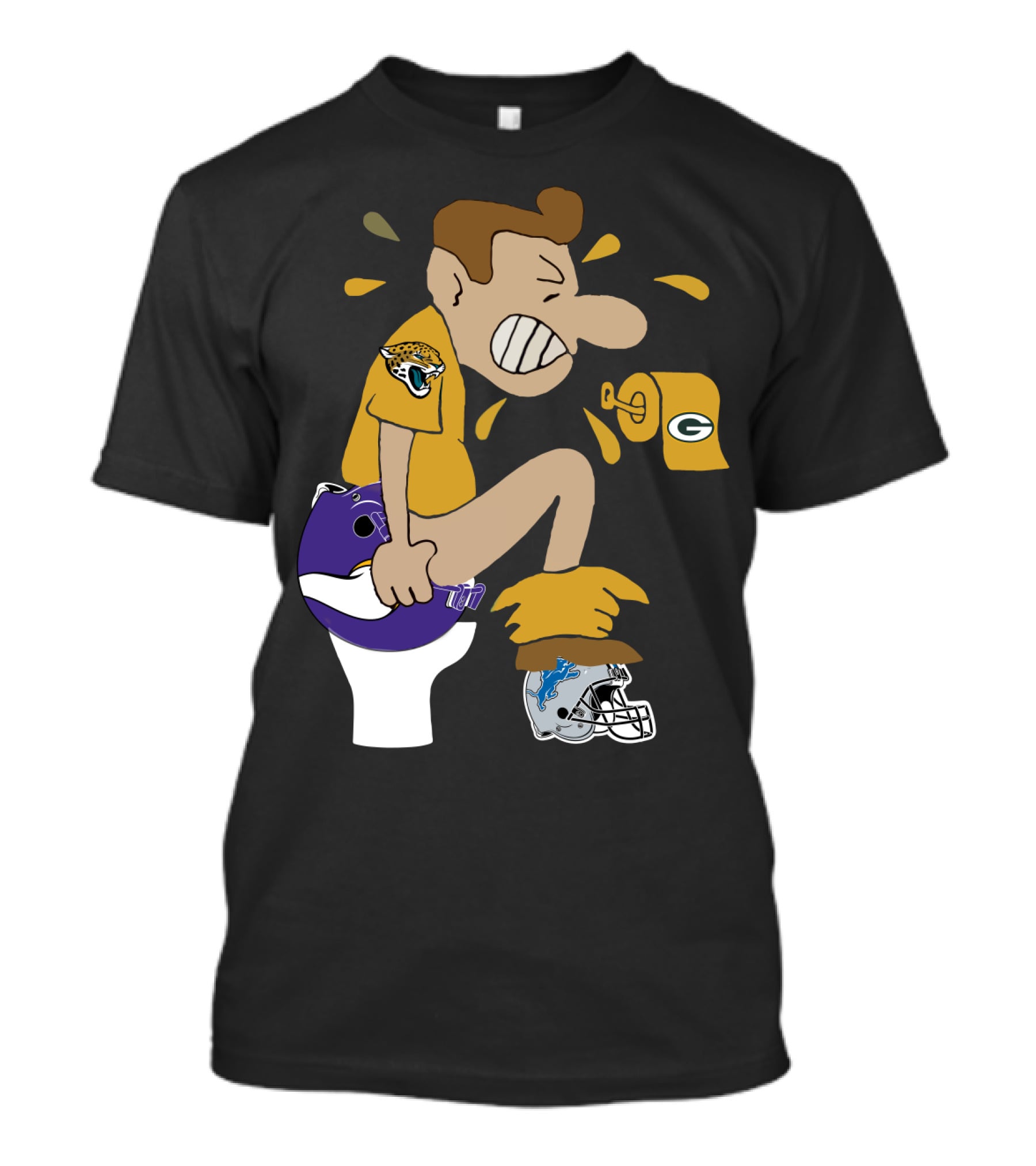 Jacksonville Jaguars Vs Vikings Packers Lions Nfl Rivalry Humor T-Shirt