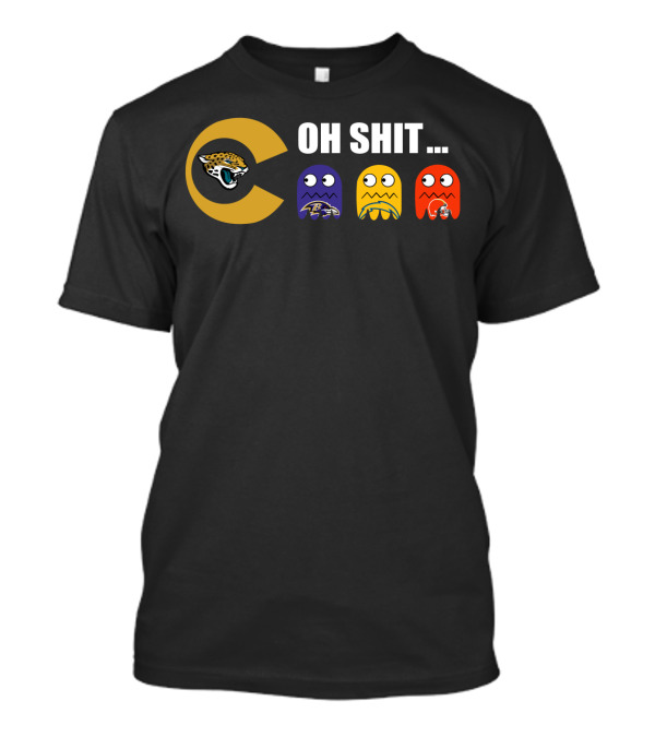 Jacksonville Jaguars Pac-Man Parody Ravens Steelers Chiefs T-Shirt