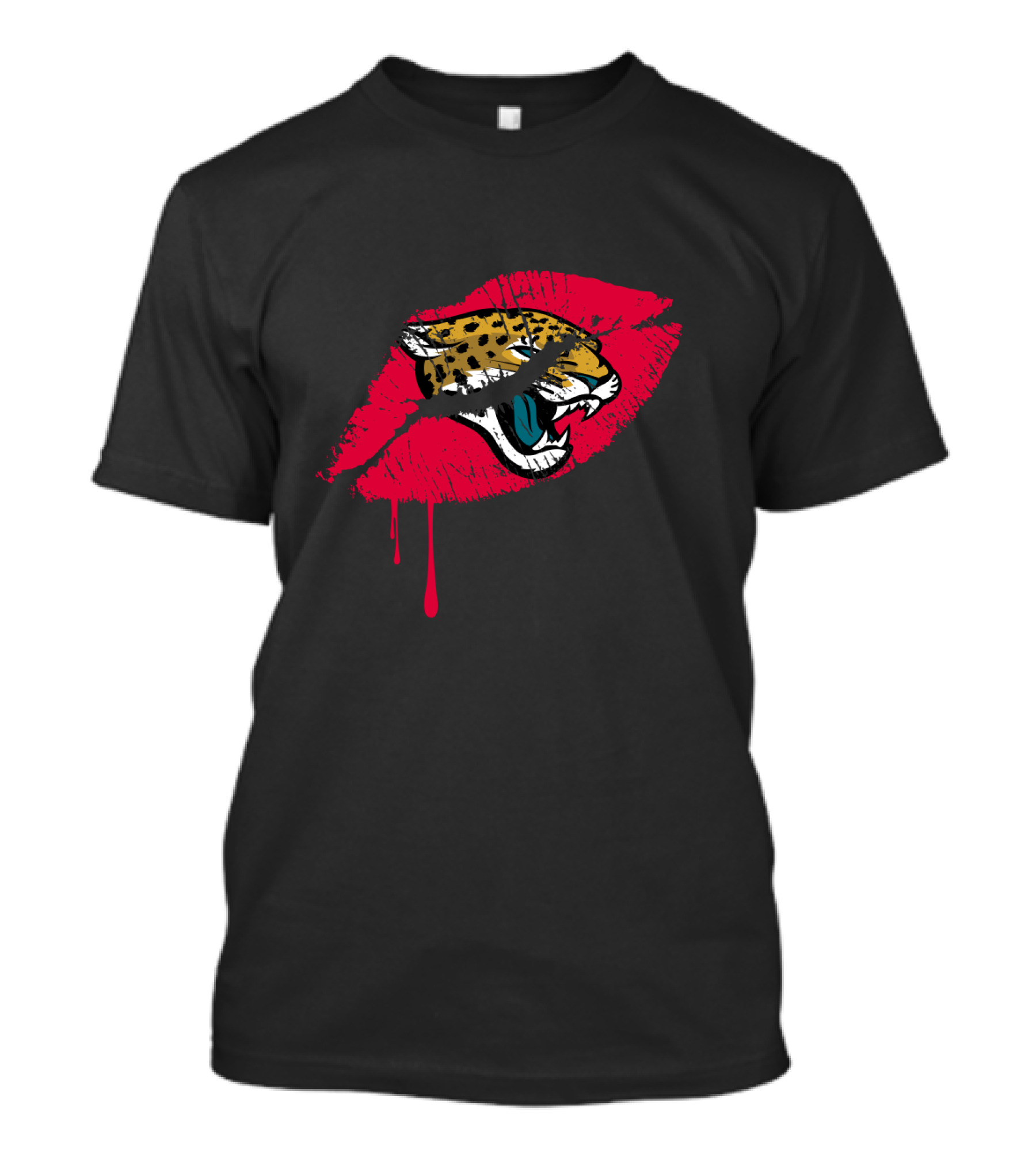 Jacksonville Jaguars Fierce Lip Art T-Shirt