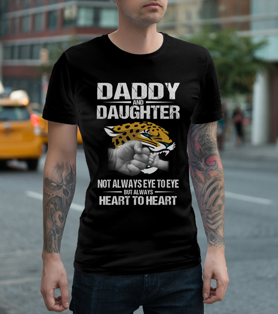 Daddy And Daughter Heart To Heart Jaguars Fist Bump T-Shirt