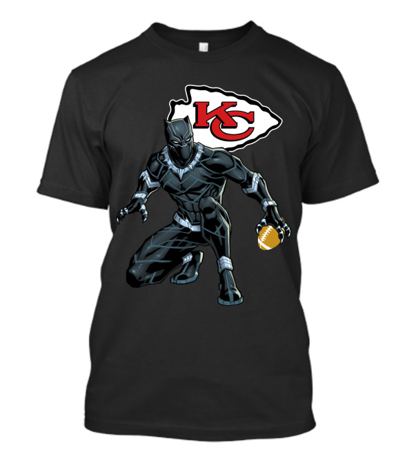 Kansas City Chiefs Black Panther Football Fusion T-Shirt