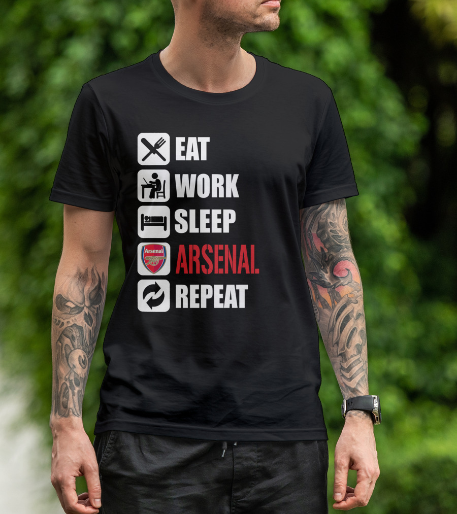 Eat Work Sleep Arsenal Repeat T-Shirt