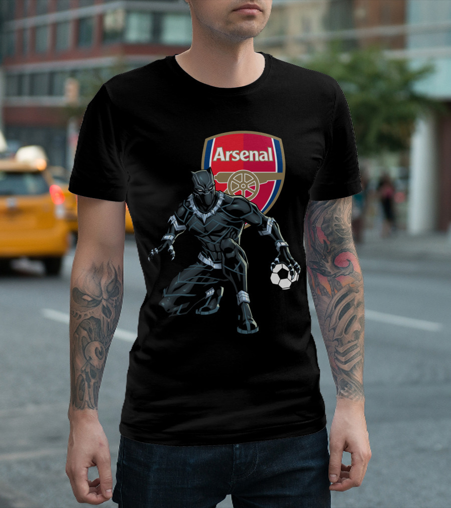 Arsenal Black Panther Football T-Shirt