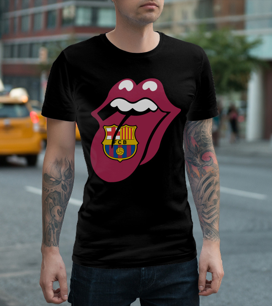 Barcelona Fcb Rolling Stones Logo Fusion T-Shirt