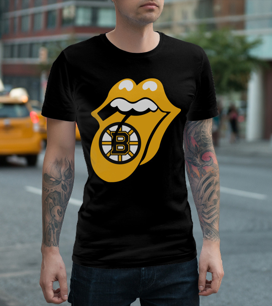 Boston Bruins Rolling Tongue Logo Icons T-Shirt