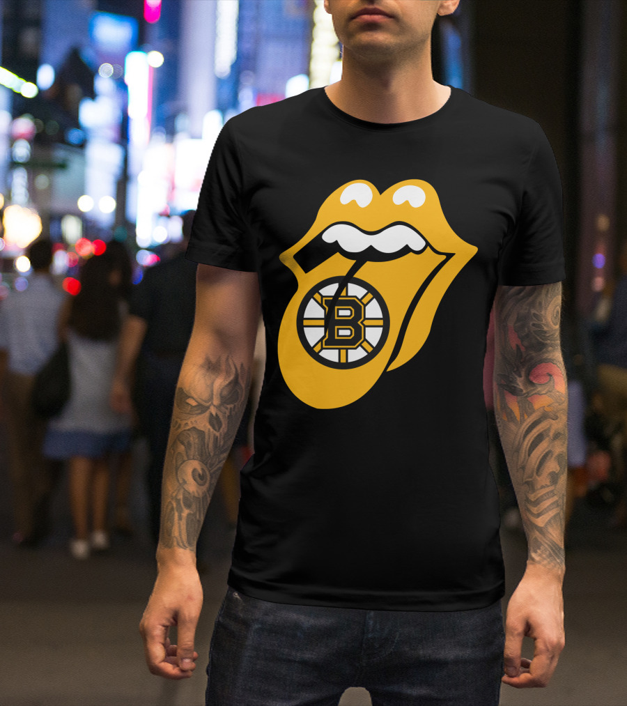 Boston Bruins Rolling Tongue Logo Icons T-Shirt