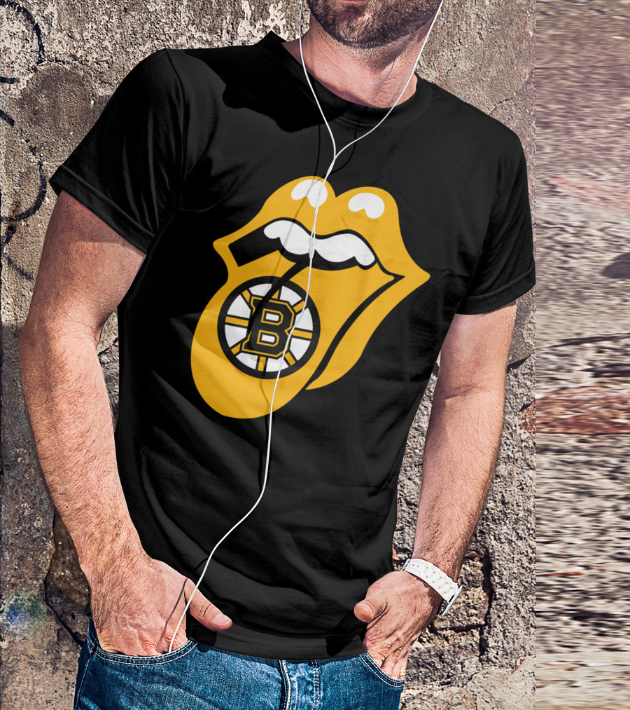 Boston Bruins Rolling Tongue Logo Icons T-Shirt