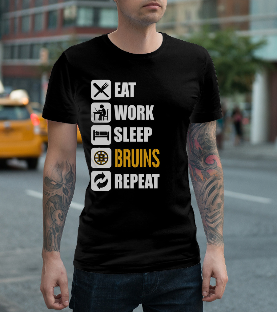 Eat Work Sleep Bruins Repeat T-Shirt