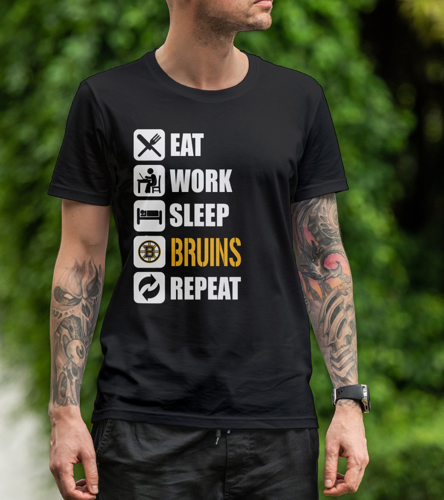 Eat Work Sleep Bruins Repeat T-Shirt