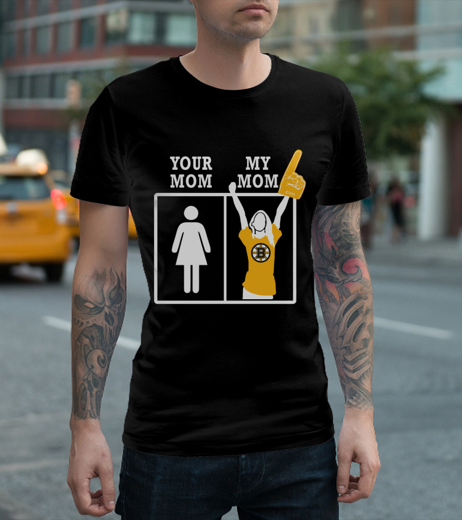 Your Mom My Mom Boston Bruins Fan Foam Finger T-Shirt