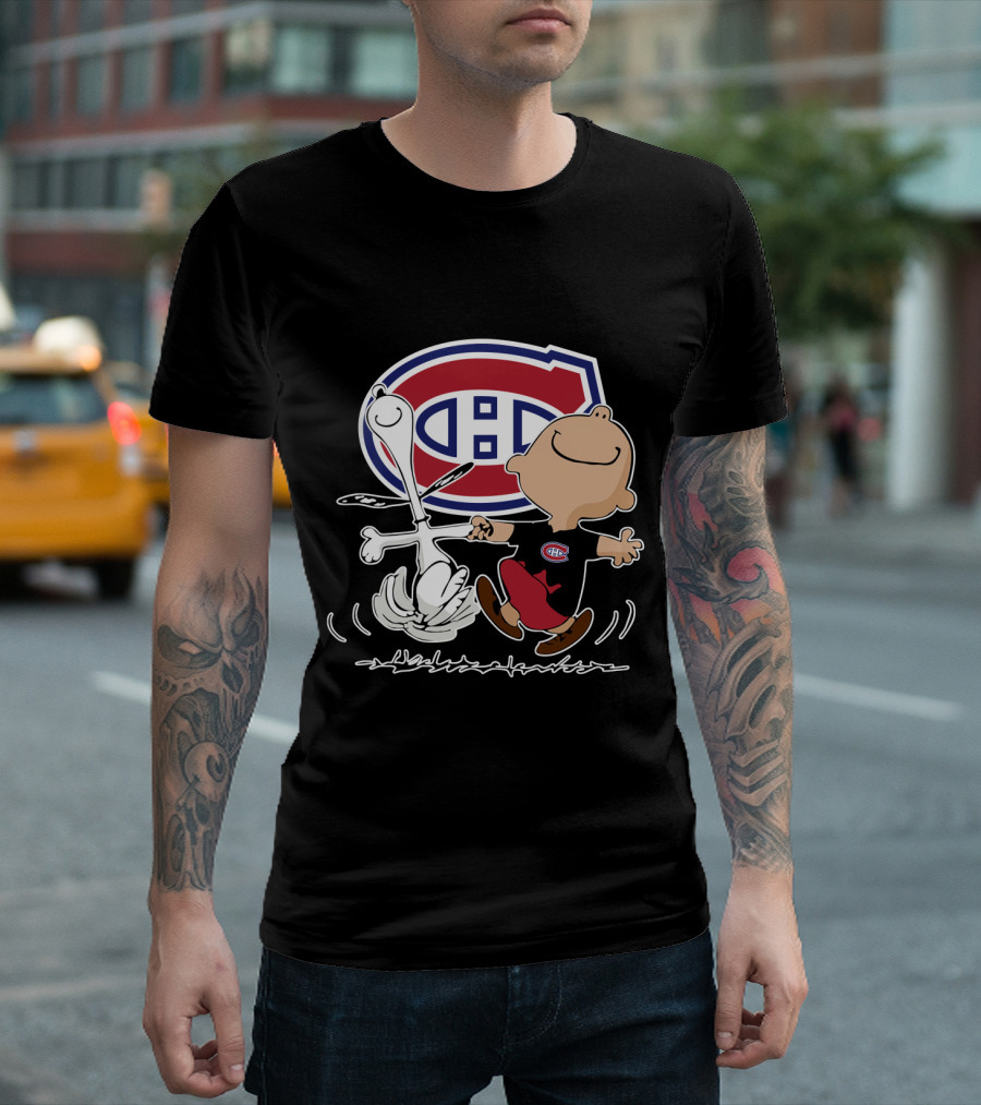 Montreal Canadiens Charlie Brown And Snoopy Dance T-Shirt