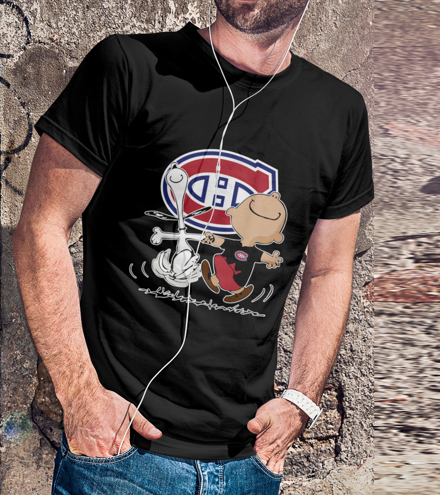 Montreal Canadiens Charlie Brown And Snoopy Dance T-Shirt