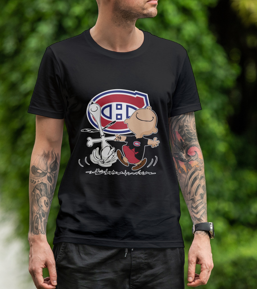 Montreal Canadiens Charlie Brown And Snoopy Dance T-Shirt