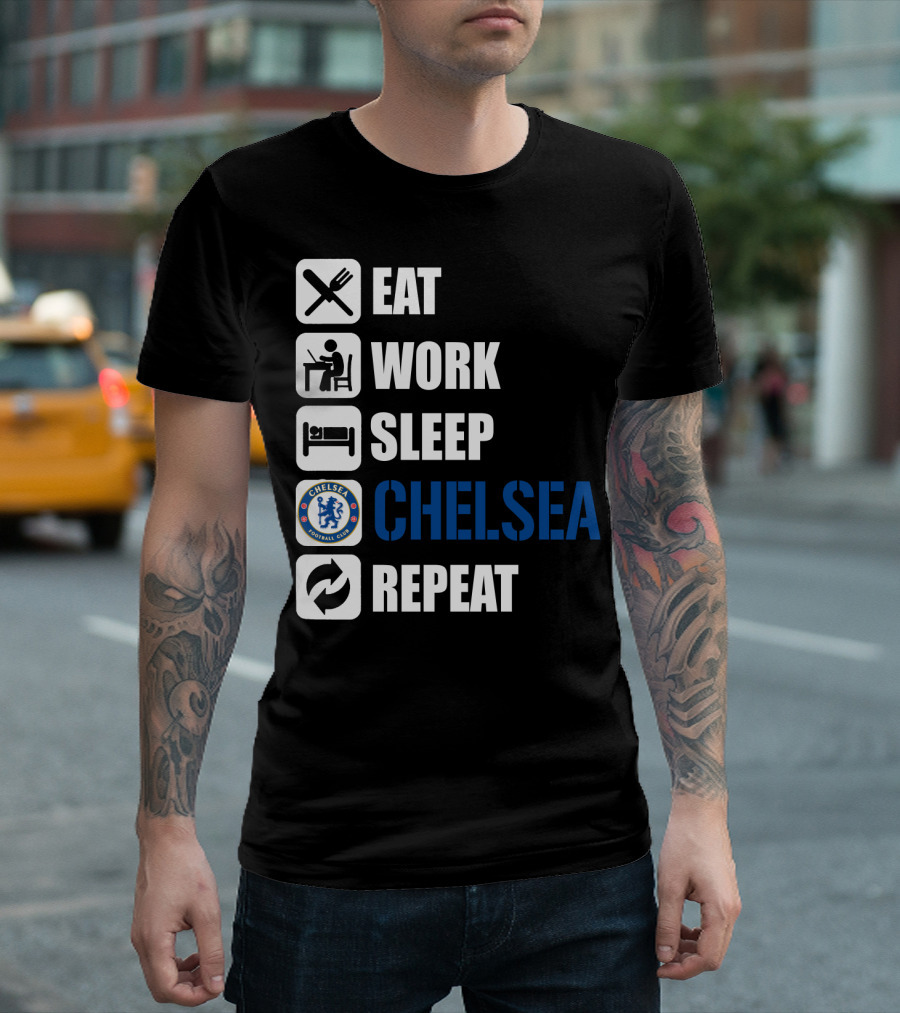 Eat Work Sleep Chelsea Repeat T-Shirt