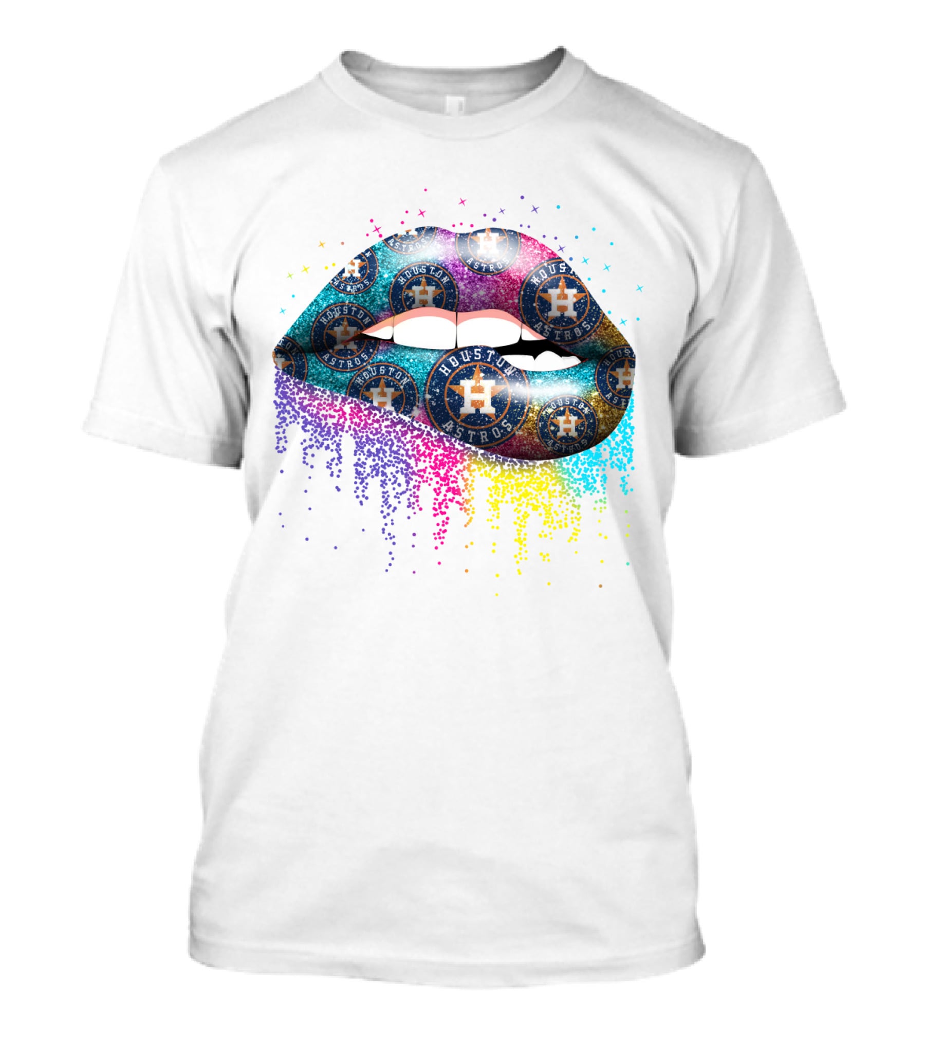 Houston Astros Logo Glitter Lip T-Shirt