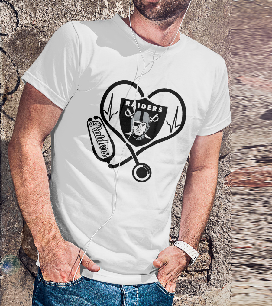 Nurse Raiders Heartbeat Stethoscope T-Shirt