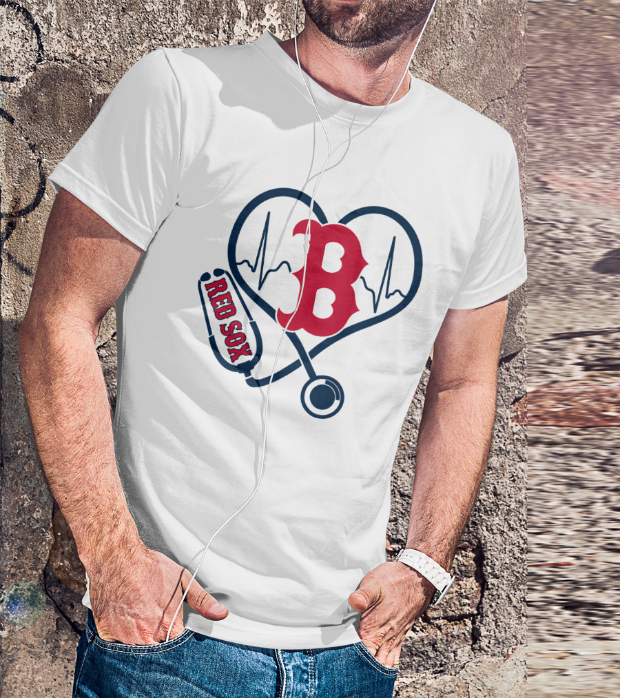 Red Sox Nurse Heartbeat Stethoscope T-Shirt