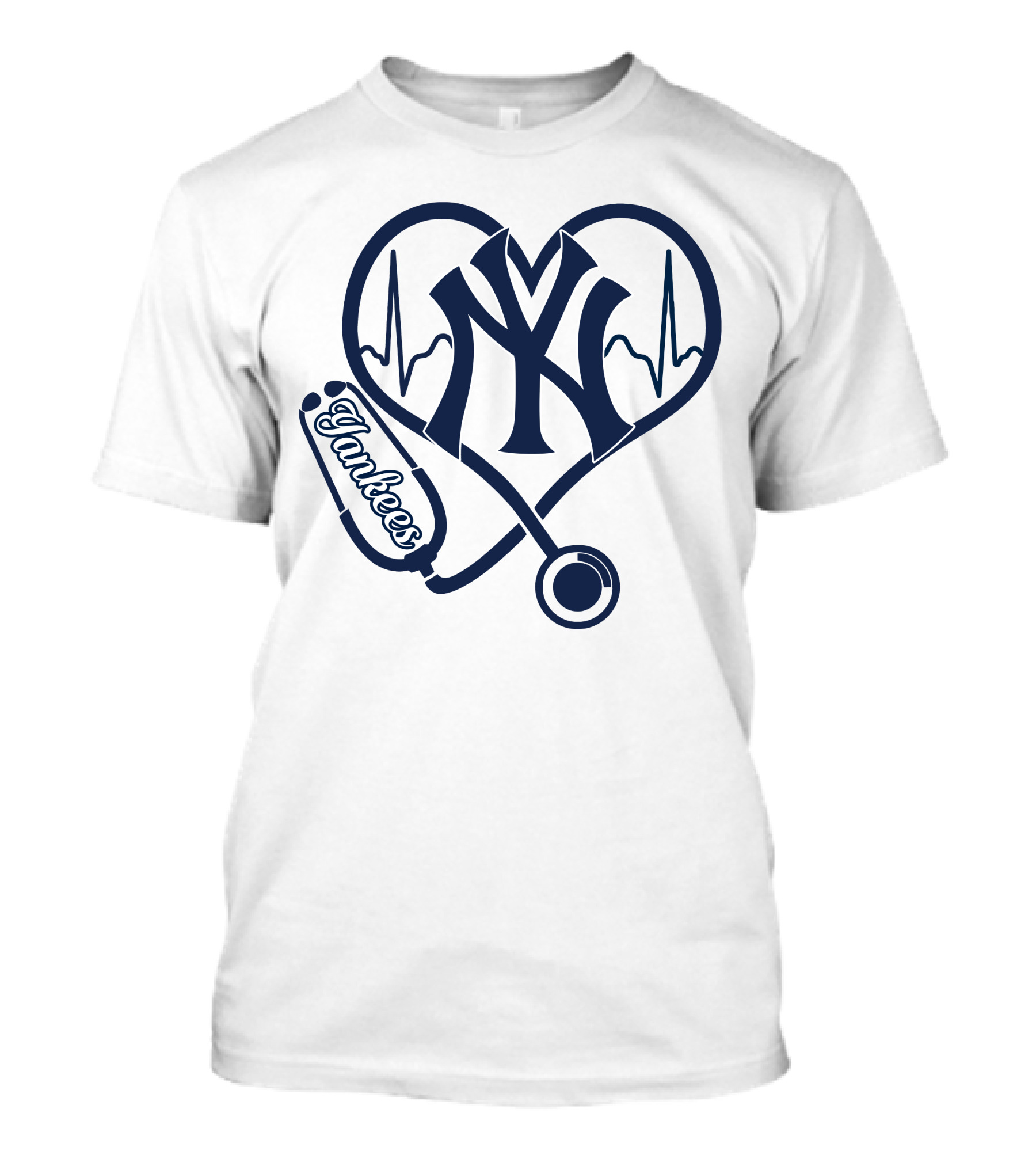 Yankees Love Ny Heartbeat Stethoscope T-Shirt