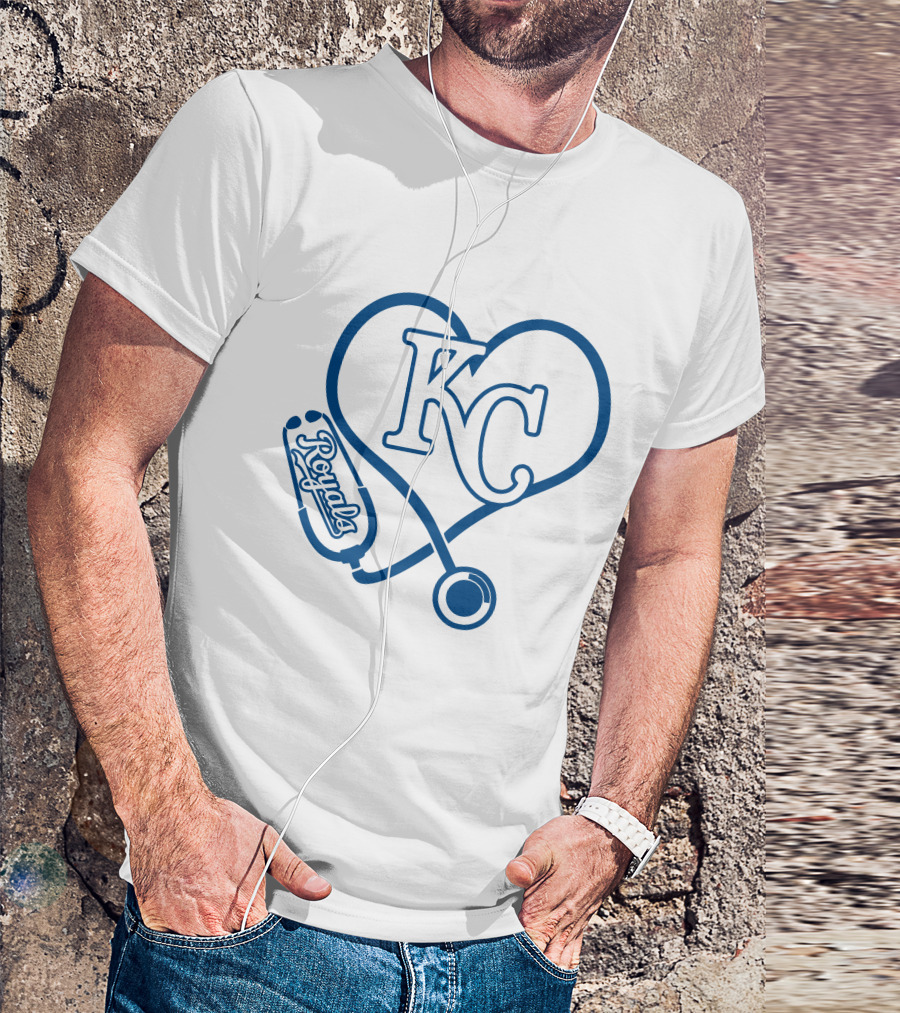 Kansas City Royals Kc Nurse Heart Stethoscope T-Shirt
