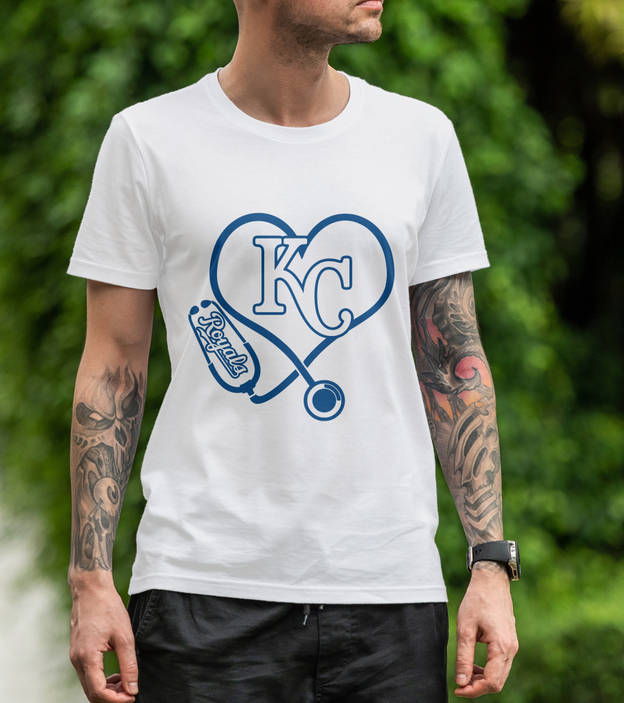 Kansas City Royals Kc Nurse Heart Stethoscope T-Shirt