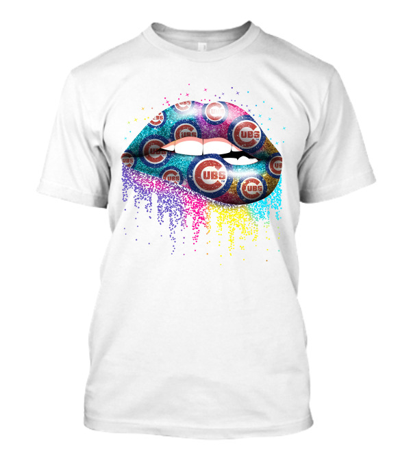 Cubs Glitter Lips With Rainbow Stars T-Shirt