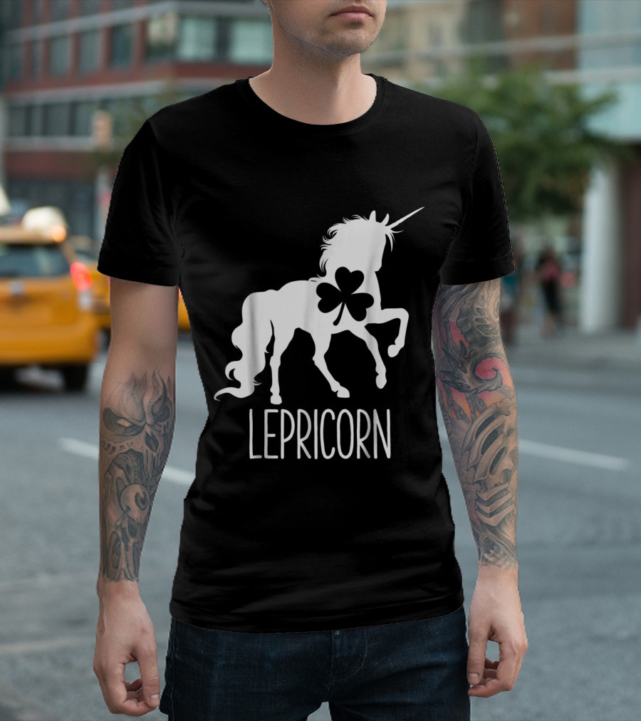 Lepricorn Leprechaun Unicorn Shamrock St Patricks Day Girls T-Shirt