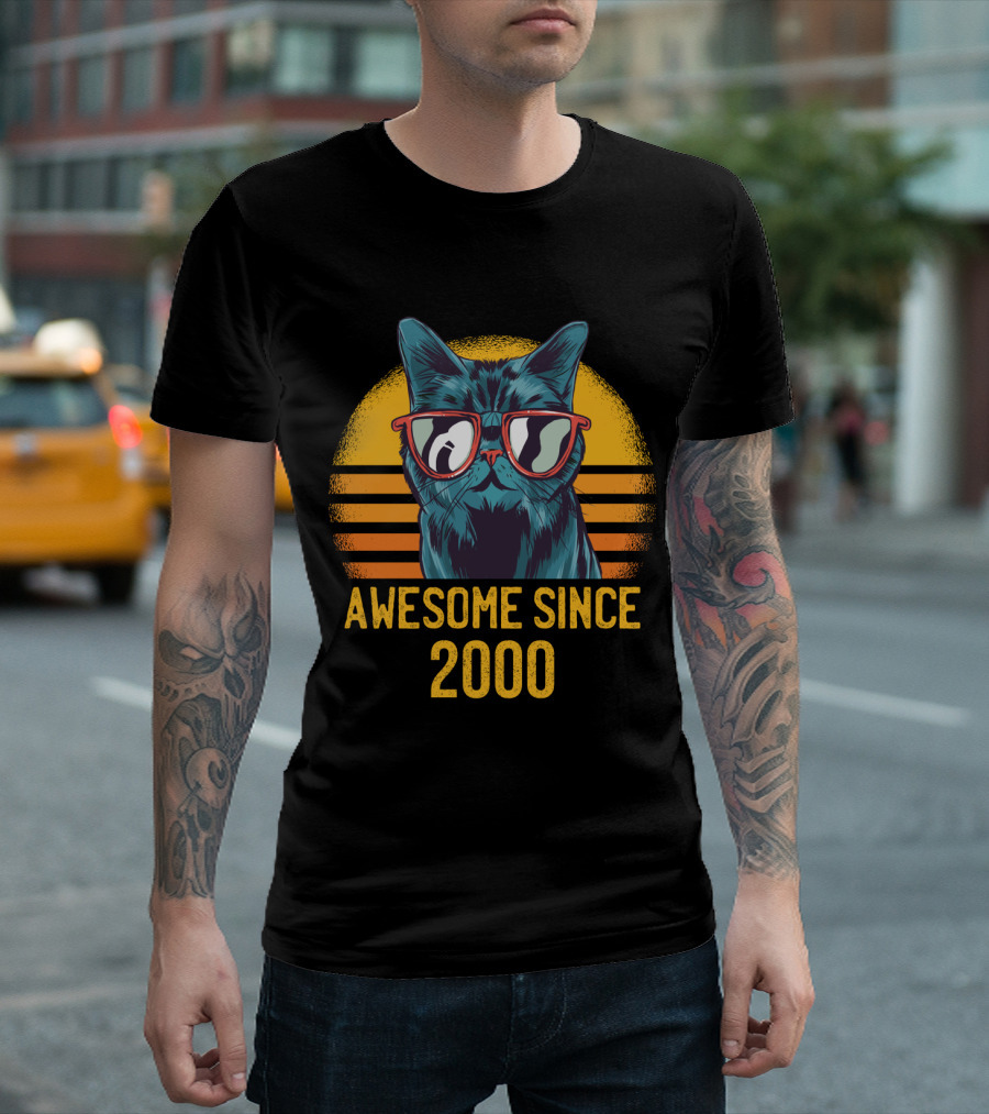 Awesome Cat Dad Ever Since 2000 T-Shirt