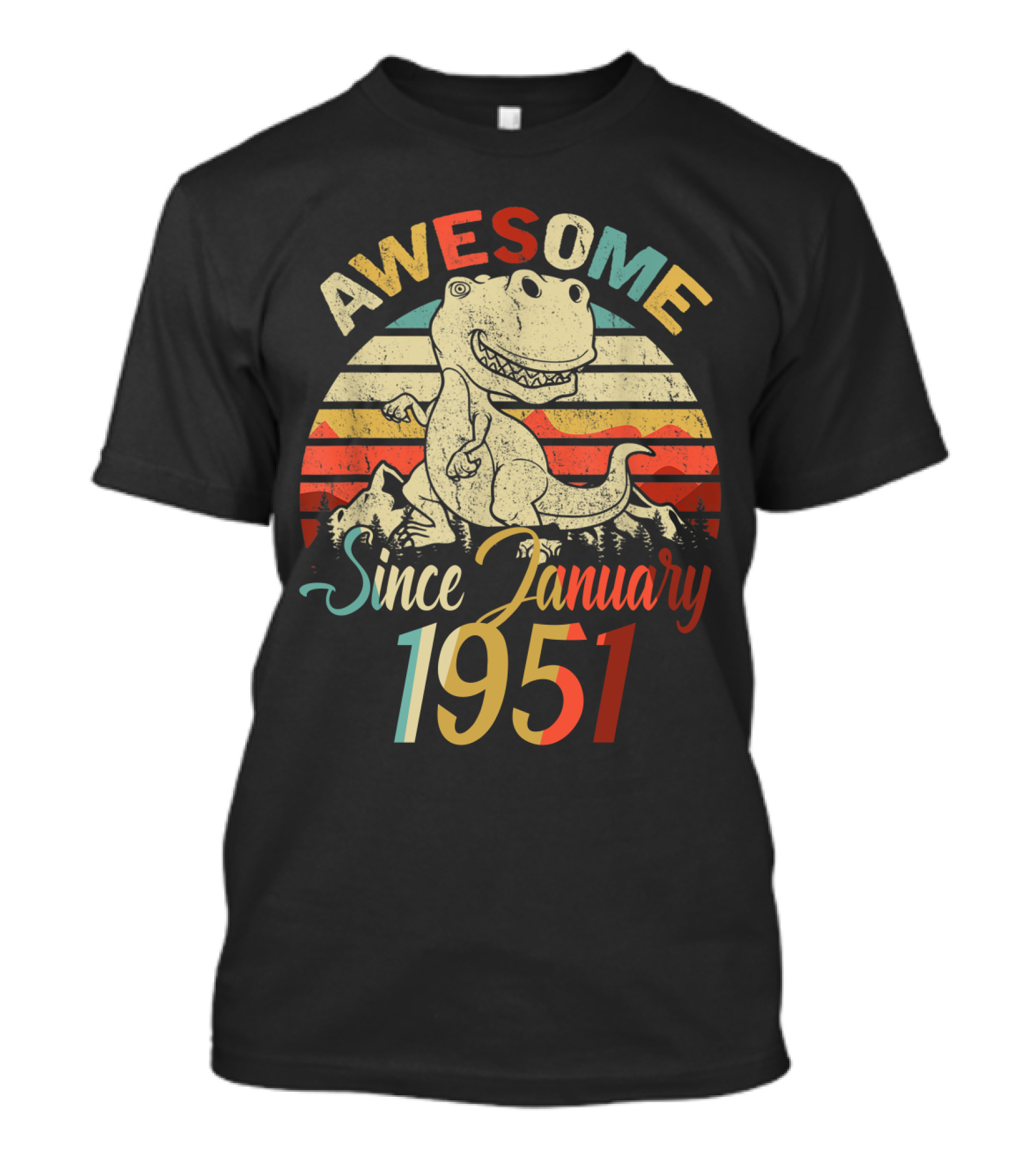 Awesome Dinosaur Retro Vintage Since January 1951 T-Shirt