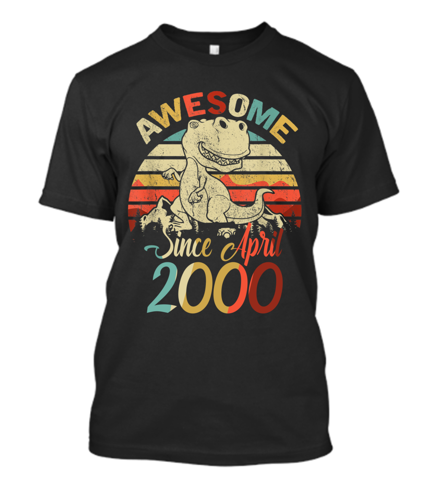 Awesome Since April 2000 Vintage Dinosaur T-Shirt