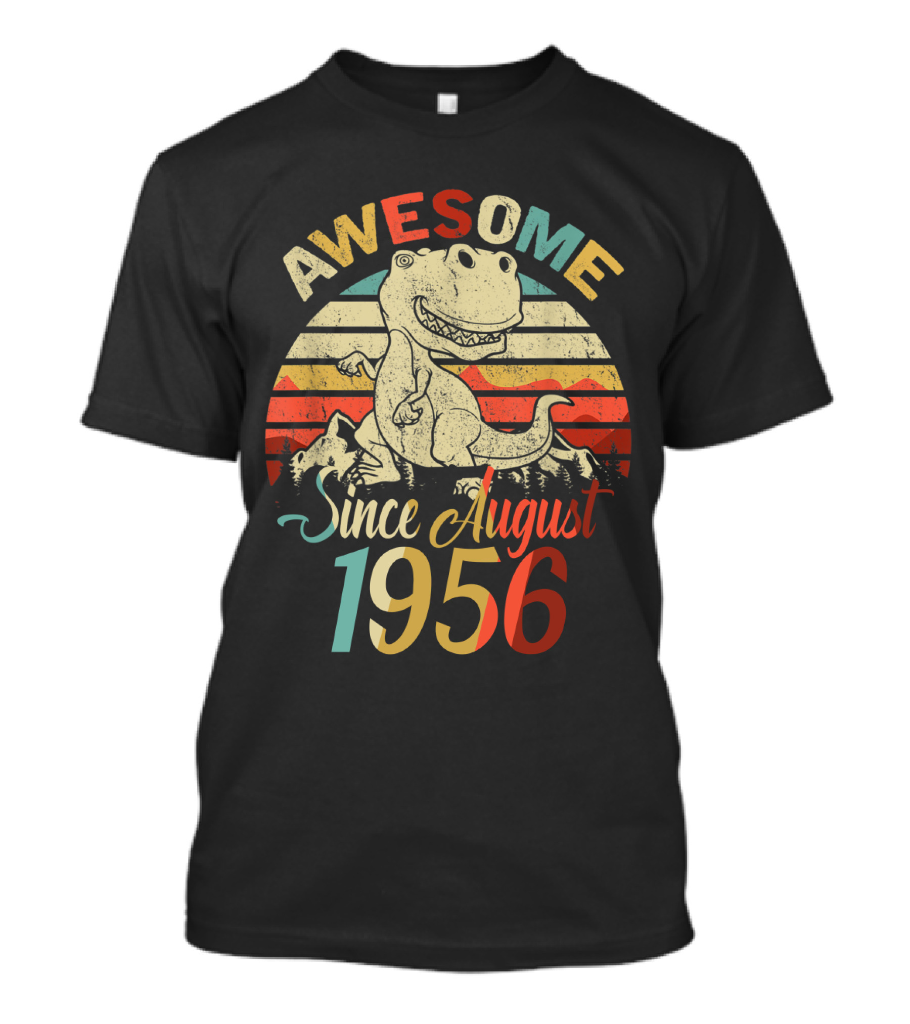 Awesome Dinosaur Vintage Birthday Since August 1956 T-Shirt