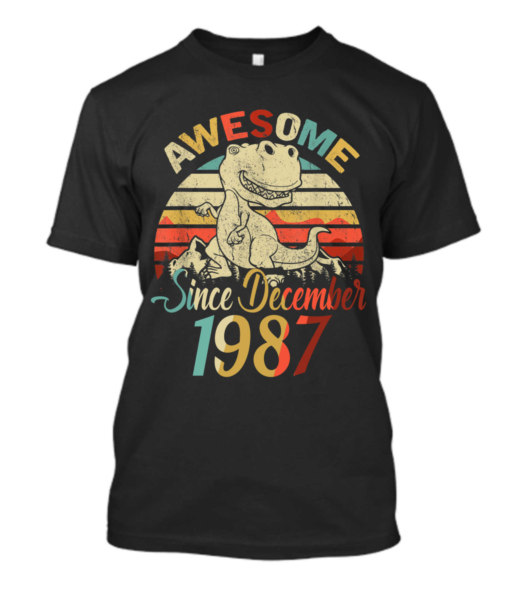 Awesome Since December 1987 Vintage Dinosaur T-Shirt