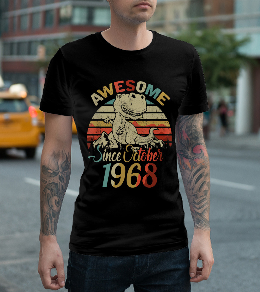 Awesome Dinosaur Since October 1968 Vintage T-Shirt
