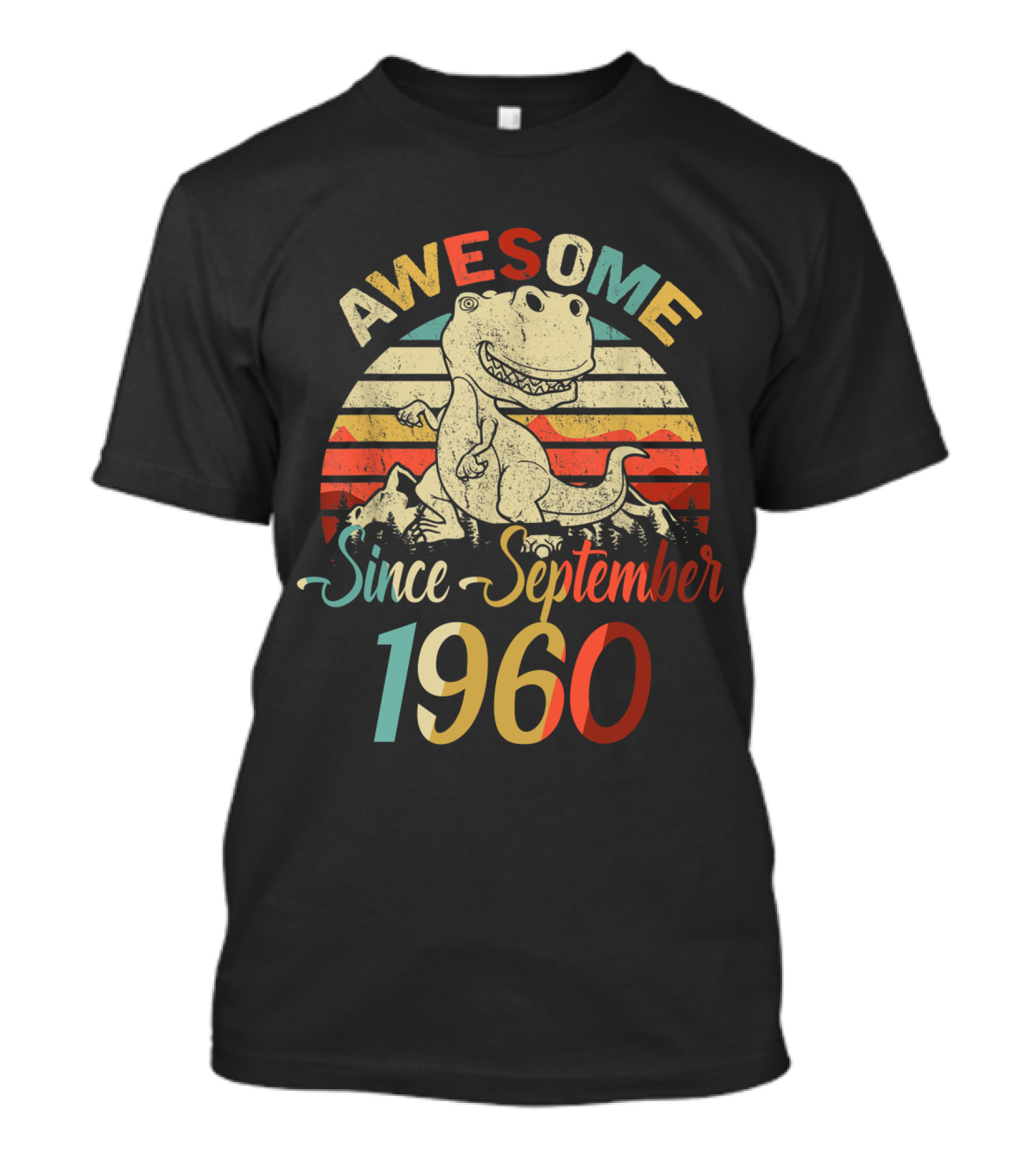 Awesome Since September 1960 Vintage Dinosaur T-Shirt