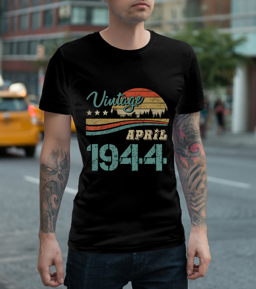 Vintage April 1944 Retro Sunset T-Shirt