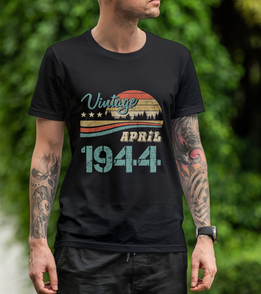 Vintage April 1944 Retro Sunset T-Shirt