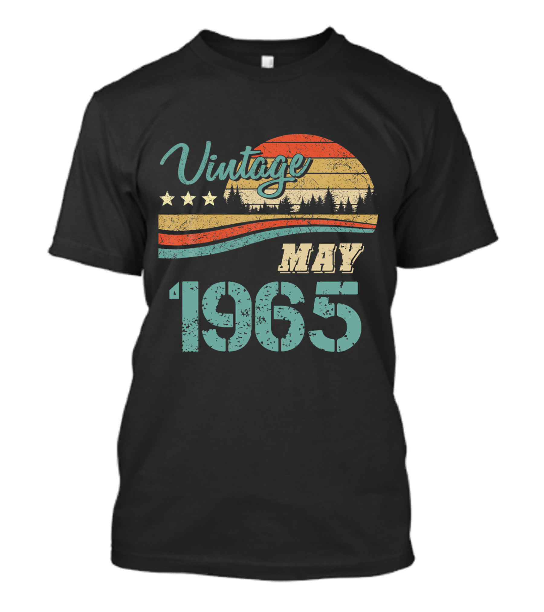 Vintage May 1965 Retro Sunset Forest T-Shirt