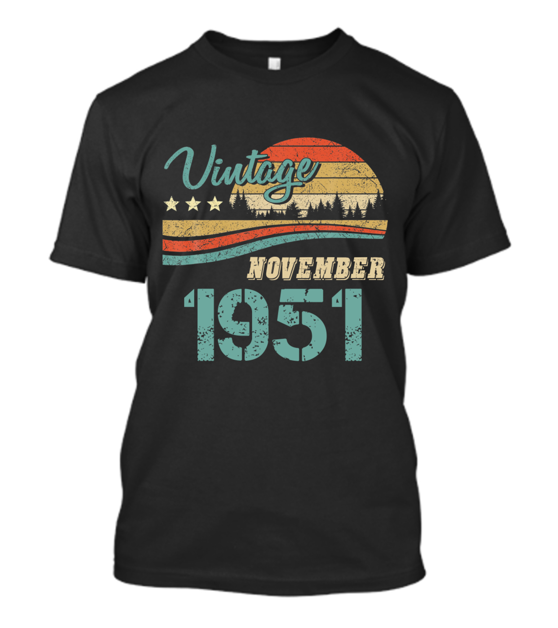 Vintage November 1951 Sunset Forest T-Shirt