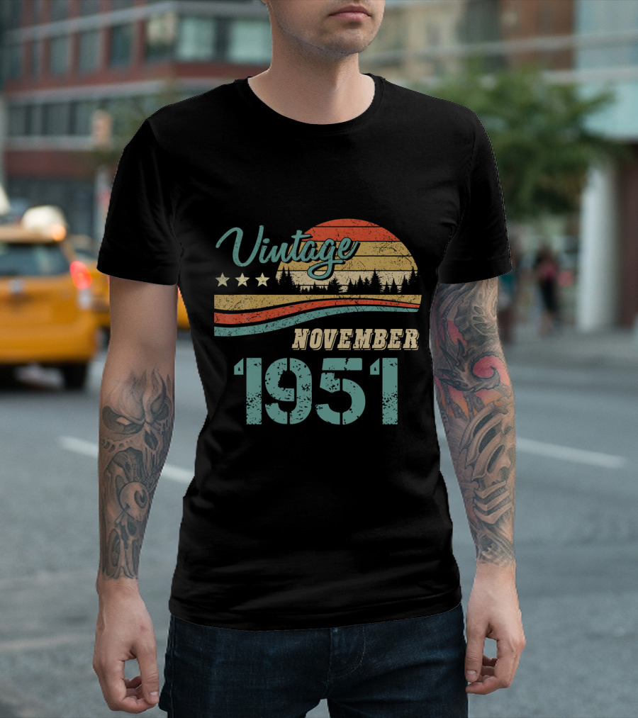 Vintage November 1951 Sunset Forest T-Shirt