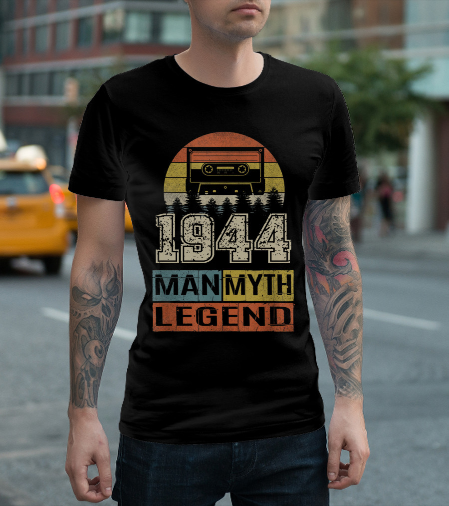 1944 Man Myth Legend Cassette Tape Sunset T-Shirt